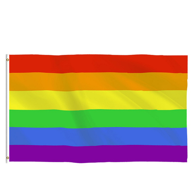 پارچه سوپر پلی استر گی پراید 3x5 Rainbow Flag برای فعالیت در فضای باز